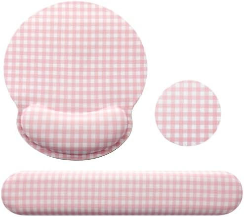 Tellegloww 3 Pcs Wrist Rest Set for Mouse Pad Keyboard, Pink