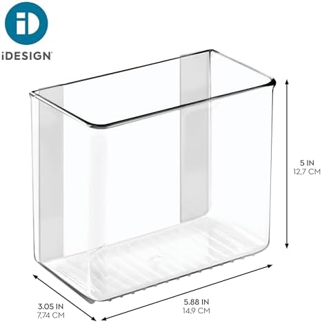 iDesign Adhesive Organizer Bin, Set of 4, Clear