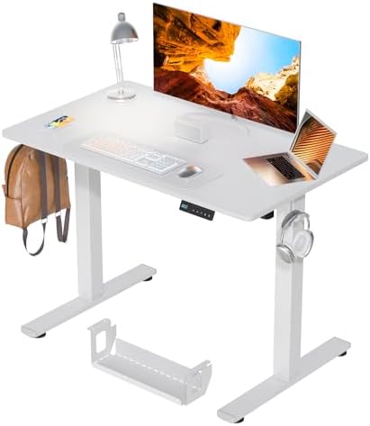 Kingant Standing Desk, 40x24 Inch Electric Height Adjustable Computer Desk