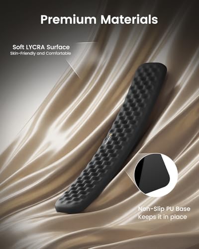ProtoArc KP50 Ergonomic Wrist Rest for Keyboard with Lycra Surface, Black