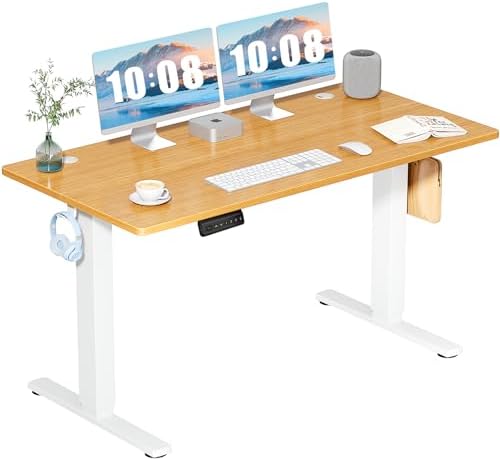 DUMOS 55 Inch Electric Standing Desk, Memory Adjustable Home Office Desk