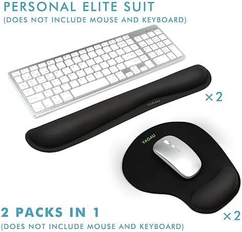 VAGAU Premium Keyboard Wrist Rest and Mouse Pad Wrist Support for 2 Pack