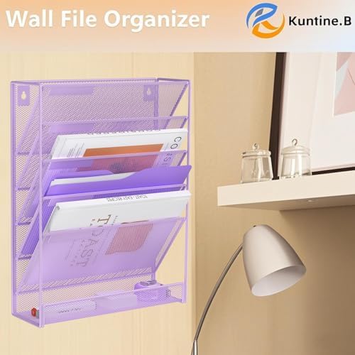 Kuntine.B Wall File Organizer Office Hanging Magazine Holder Wall File Organizer for Office Home