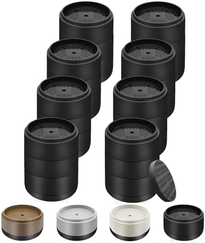 Furniture Risers Bed Risers Heavy Duty 1 inch, 2 inch, 3 inch, 4 inch Round Adjustable Bed Lifts Riser for Desk Legs Table Couch Sofa Chair Refrigerator Washing Machine (1+1+1 Inch, Black, 8 Pack)