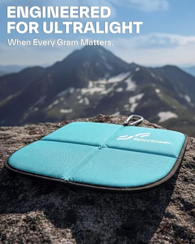 Sportneer Sitting Pad, Lightweight Waterproof Folding Seat Pad for Backpacking, 15.75'' x 15.75'' Portable Camping Seat Mat for Hiking, Picnics & Outdoor Use