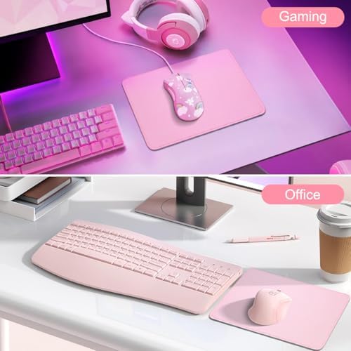 Mouse Pad with Anti-fray Stitching,10.2 * 8.3 in Pink
