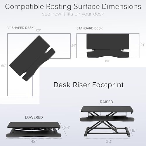 VIVO Dark Gray 42 inch Standing Desk Converter, DESK-V042KG