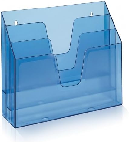 Acrimet Horizontal Triple File Folder Organizer Sorter, Letter, Clear Blue