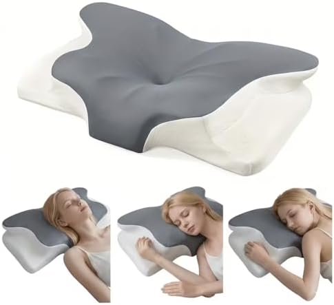 Cervical Neck Pillow for Pain Relief, Cooling Memory Foam Pillows for Sleeping, Ergonomic Side Sleeper Pillow for Neck Support,Deep Sleep Contour Pillow Orthopedic Bed Pillow for Back Stomach Sleepers