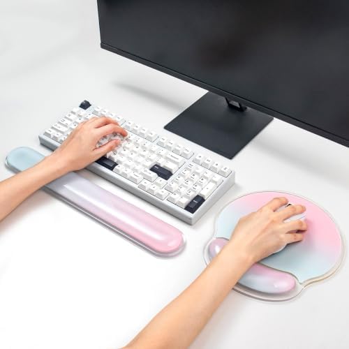 Gel Wrist Rest and Mouse Pad for Keyboard and Mouse, Ergonomic Mousepad Set