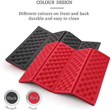 AceCamp 3940 Portable Lightweight Mini Waterproof Folding Mat, Foam Sitting Pad for Outdoor Activities, Foldable Kneeling and Seat Cushion for Comfort, Red