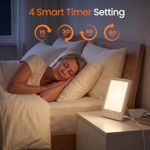LASTAR 10000 Lux Full Spectrum Sun Lamp, UV-Free Natural Daylight Lamp for Home Office, 4 Color Temperatures (3000K-6500K), 5 Brightness Levels, 4 Timer Settings, Desk or Wall Mount Sunlight Lamp