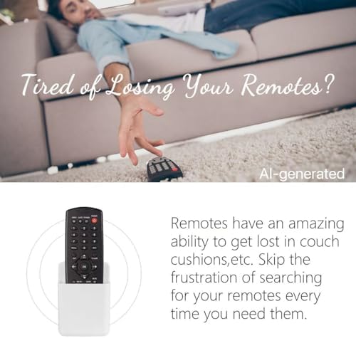 2 Pcs Remote Control Holder Wall Mount, TV Controller Holder, Self Adhesive Remote Holder, Wall Pen Holder Storage Accessories for Home Office School (White)