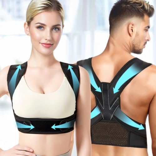 KESWI Adjustable Back Brace Posture Corrector for Women & Men, Small
