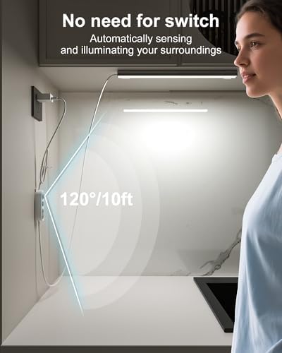ASOKO Motion Sensor Dimmable Led Under Cabinet Light, 12" Daylight White
