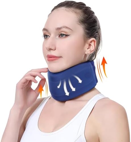 CozyHealth Neck Brace for Neck Pain and Support, Soft Neck Support Relieves Pain & Pressure in Spine for Women & Men, Wrap Align Stabilize Vertebrae Foam Cervical Collar for Sleeping (GBlue, XS, 2.5" Middle Height)