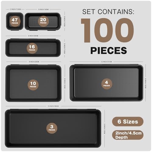 A-LuGei 【𝟲 𝗦𝗜𝗭𝗘】 Tool Box Organizer Tray Set Drawer Organizer Divider