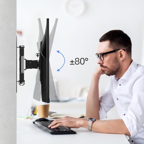 suptek TV Wall Mount Bracket Monitor arm TV Wall Mount Bracket Display arm Monitor Mount for 13-30" Adjustable up/Down, Left/Right Angle, 28.66lbs Load Capacity VESA75-100mm MA2776