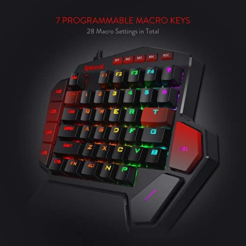 Redragon K585 Wired One-Handed RGB Gaming Keypad, Tactical 42-Key Layout