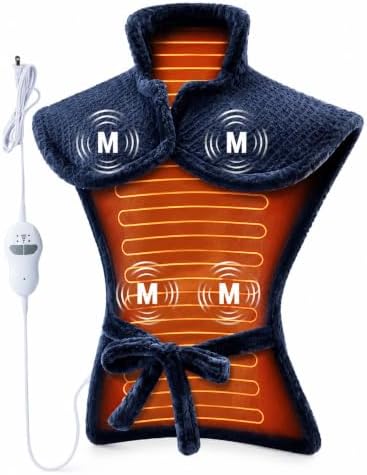 Garvee Wearable Vibrating Heating Pad for Neck Shoulders Back Pain Relief