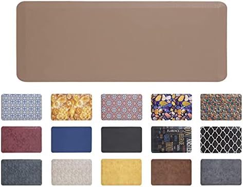 Mabel Home Anti Fatigue Floor Mat- 3 Size(20x32 & 20x39 & 24x70),16 Colors - Standing Desk Mat-Kitchen Floor Mat-Stain ResistantHome Non-Slip Bottom, Extra Soft (Brown, 24" x 70")