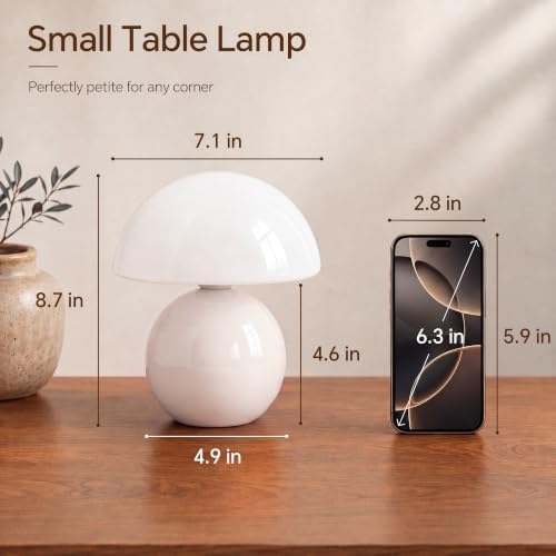 Dawnwake Mushroom Lamp Table Lamps Set of 2 for Bedroom Living Room,White