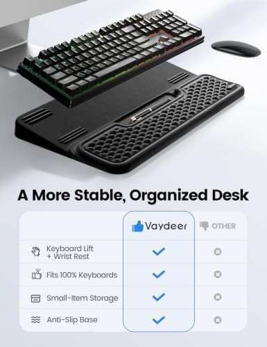 Vaydeer Extra Large Wrist Rest with Keyboard Stand, Ergonomic Keyboard Pad
