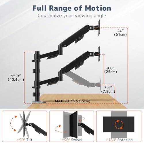 PUTORSEN Dual Monitor Stand for 17-32 Inch Screens, VESA 75/100