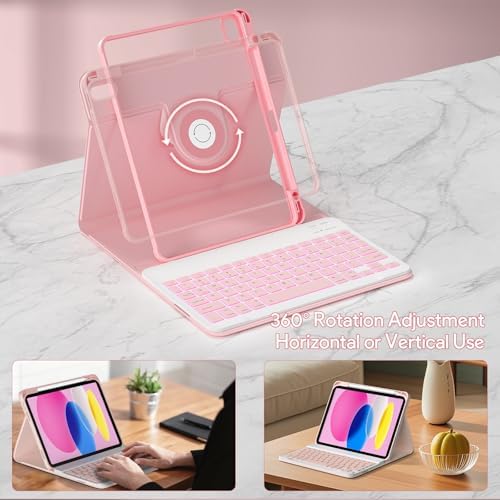 YBING for iPad A16 Case with Keyboard 11th & 10th Generation Dedicated