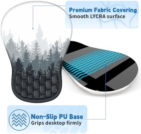 YIWEI Ergonomic Mouse Pad with Wrist Rest for Carpal Tunnel Pain Relief