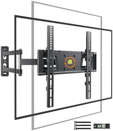 Landscape to Portrait Rotating TV Wall Mount for Vertical Mounting of Displays,Menu Wall Board Mount for 26-65" TVs Holds 88 lbs, Full Motion Corner TV Mount Height Adjusted,VESA 400x400,FORGINGMOUNT
