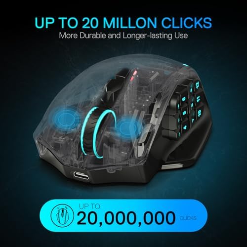 Redragon M913 MAX Wireless MMO Gaming Mouse 26000 DPI Remapping Keys