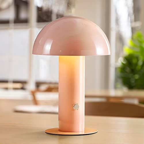 JONATHAN Y Boletus Mushroom Desk Lamp 10.75" Metal LED, Pink