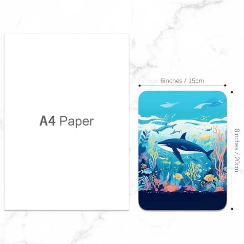 Small Mouse Pad, Mini Mouse Pad 6 x 8 Inch, Thick Rubber Waterproof Mouse Mat, Cute Mousepad for Women Men Wireless Mouse Laptops Home Office, Whales