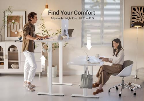 YDN 35 x 20 Inch White Electric Standing Desk
