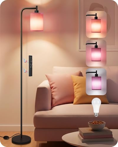 Dimmable Floor Lamp for Living Room with Remote & 10W Bulb