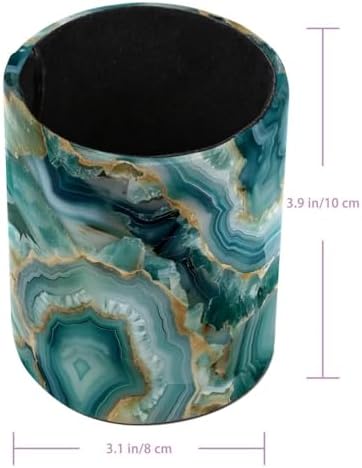 Pencil Holder for Desk, Teal Agate Pen Holder Organizer, Large Capacity Pen Holder Makeup Brush Holders Desktop Office Supplies Storage Organizer