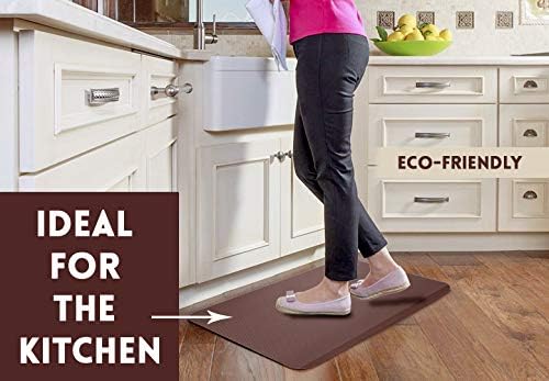 Large Anti Fatigue Mat, 24" x 70" - for Kitchen or Standing Desk - Safety Bedside Mat for Seniors – Promotes Joint Health, Knee Support – PVC Leather and Foam - Slip Resistant – KEEP IT GREEN