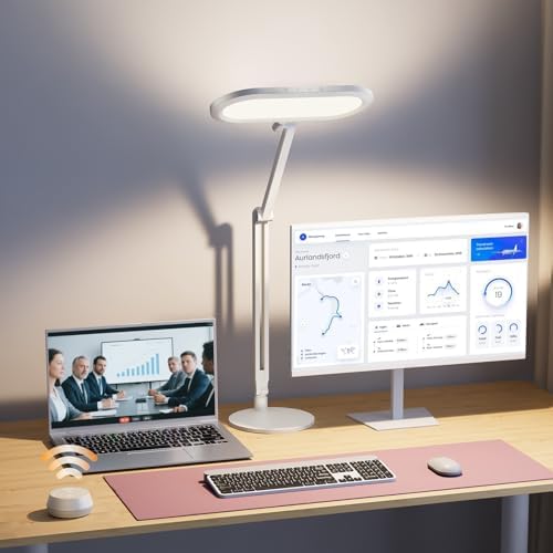 LitONES Premium LED Desk Lamp, Dual-Sided Soft Lighting with Knob Remote