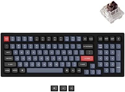 Keychron K4 Pro Custom Wireless Mechanical Keyboard, 100 Keys Hot-swappable QMK/VIA Programmable Macro with K Pro Brown Switch RGB Backlit Compatible with Mac Windows Linux - Black