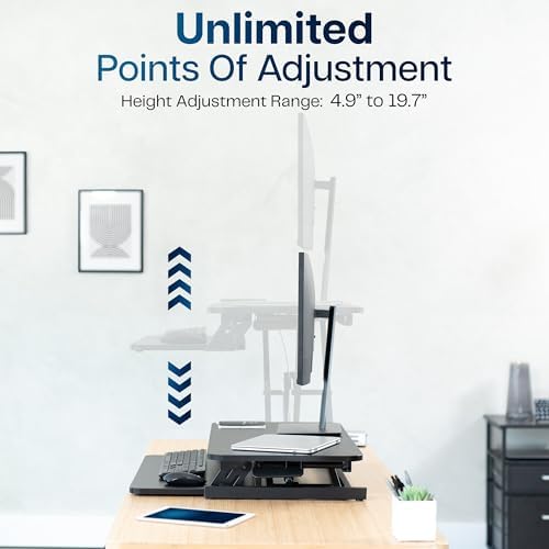 VIVO Black 32 inch Standing Desk Riser, DESK-V000S