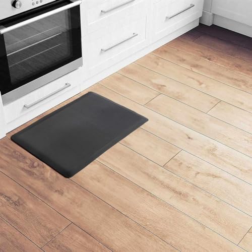 Hauteloom Kitchen Mat - Cushioned Anti Fatigue Rug - Waterproof, Non Slip - Standing and Comfort Desk/Floor Mats for House Sink Office - Black - 20" x 32"