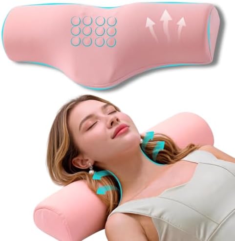 Cervical Neck Roll Pillow for Neck Pain Relief Sleeping-Ergonomic Support