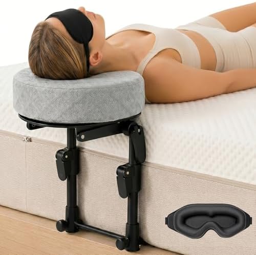 Freebody Massage Headrest for Bed, Adjustable Massage Face Cradle at Home,18" Height Massage Head Holder for Sleeping Mattress, Portable Massage Pillow Face Cradle, Grey