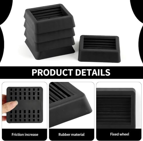 Non Slip Furniture Pads Wheel Stoppers for Office Chairs Beds Couches Prevent Sliding on Carpet Hard Floors Fits 1-4 Inch Wheels Silicone Caster Cups Durable Grips (5 PCS)