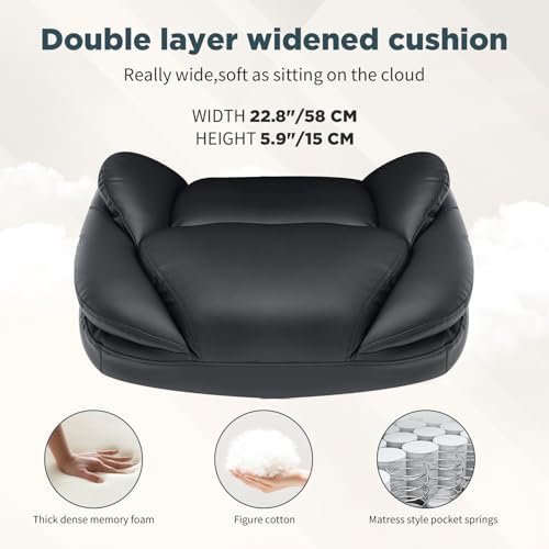 500lbs Plus Size Comfy Office Desk Chair with Back Support Black