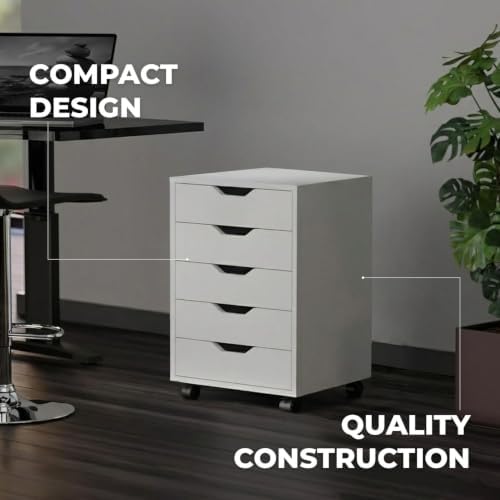 Winsome 10519 Halifax 5-Drawer Composite Wood Cabinet, White