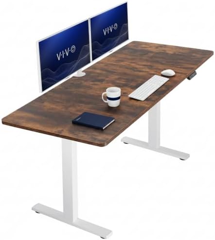 VIVO Rustic Vintage Brown 71 x 30 in Standing Desk, DESK-KIT-1W7N