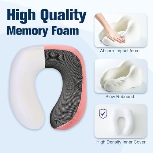 Cirorld Neck Pillow for Traveling, Travel Pillows for Airplanes Red