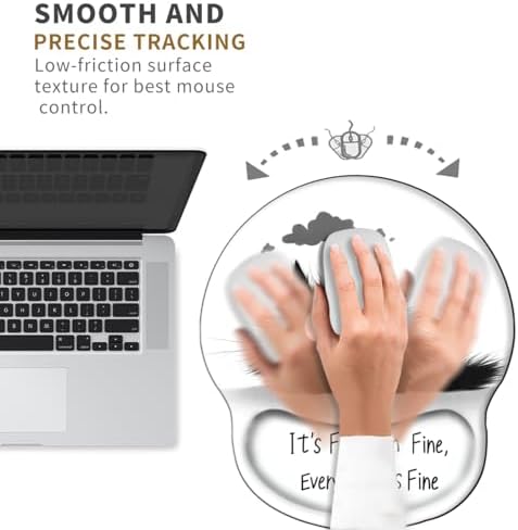 I am Fine Mouse Pad with Wrist Support Gel Mousepad Wrist Rest Ergonomic Mouse Mat Gaming Cushion Mouse Pads for Computer Office Work Women Men Kids